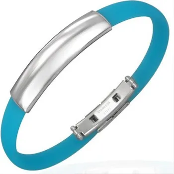 Náramek Pryžový náramek s ocelovým zapínáním a vzorem - TCL016BA