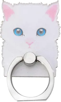 Prsten na mobilní telefon bílá kočka MLPR0013