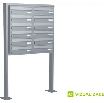 Poštovní schránka Poštovní schránka B-017 - volně stojící ve stojanu z JPU profilu - lakovaná - RAL 8017 MAT. - HNĚDÁ ČOKOLÁDOVÁ