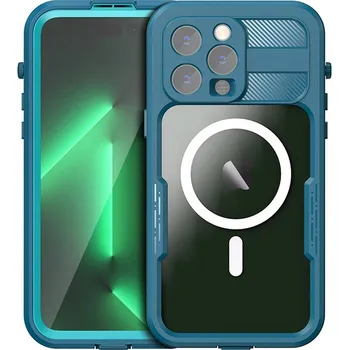 Pouzdro na mobilní telefon Pouzdro SHELLBOX Mars pro Apple iPhone 14 Pro Max - 360° ochrana - voděodolné - modré