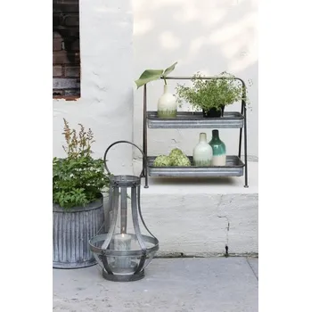 Zinkový antik kovový 2-patrový etažér Luisé - 49*26*50 cm