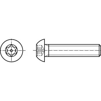Šroub PROFISTYL ISO 7380 INBUS (IMBUS) šroub půlkulatá hlava TORX SECURITY BUTTON nerez A2 Varianta: ISO 7380-1 imbus šroub půlkulatá hlava PIN TORX nerez A2 M4x8