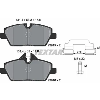 Brzdová destička Sada brzdových destiček, kotoučová brzda TEXTAR 2391503