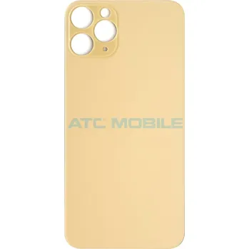 Náhradní kryt pro mobilní telefon iPhone 11 Pro Max zadní kryt (sklo) zlatý s logem (Premium) - EU, Big Hole a zpět 11 Kč s ATC Clubem