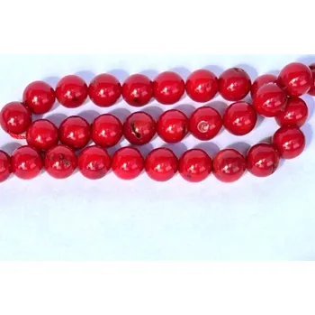 Drahý kámen Korál 9 mm - šňůra