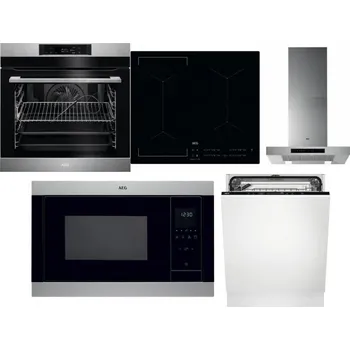 Set domácích spotřebičů AEG BPK742380M + AEG Mastery Bridge IKE64441IB + AEG Mastery DBB5660HM + AEG Mastery MSB2547D-M + AEG FSK73607Z