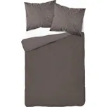 Saténové Bavlněné povlečení tm. hnědá rozměr 200x220 Detex