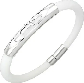 Náramek Pryžový náramek s ocelovým zapínáním a vzorem - TCL106BA