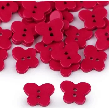 Knoflík Knoflík plastový, 13x16mm, motýl, pink