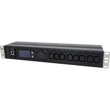 Napájecí panel PDU IP-SEA-008C3POM16 Řízené PDU-kWh, měření, 19"/2U, 3,6kW, výstupy (8)C13, vstup C20 (1x16A), bez př. kabelu