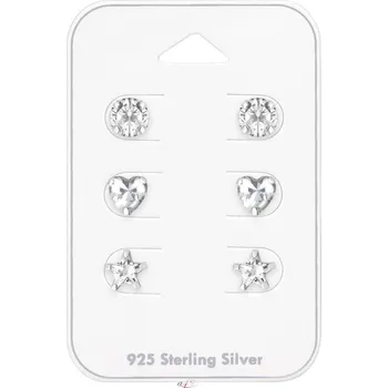 Náušnice Set dámských stříbrných náušnic NEYLAN Ag 925