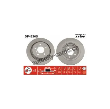 Brzdový kotouč Brzdový kotouč TRW DF4536S - BMW 3 E36 M3 93- P
