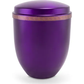 Smuteční dekorace Pohřební Hliníková urna na popel, h-klasik, hliník-fialová, bez štítku, bez výzdoby