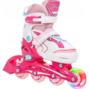 Kolečkové brusle Dětské kolečkové inline brusle Raven Lia PINK svítící kolo LED Velikost bruslí: EU 34-37