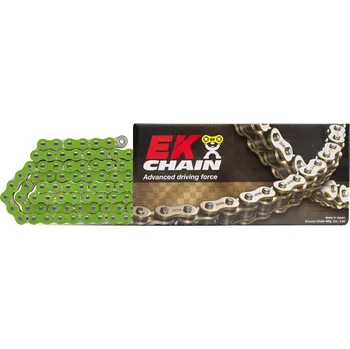 Řetězová sada pro motocykl EK hnací řetěz EK520MVXZ2 120 QX-RING barva zelená (DO 1000ccm) (40,0KN) vyrobeno v Japonsku nýtovací spojka (EK hnací řetěz EK520MVXZ2 120 QX-RING barva zelená (DO 1000ccm) (40,0KN) vyrobeno v Japonsku nýtovací spojka)