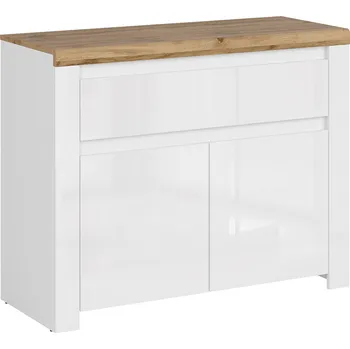 Komoda Tempo Kondela Komoda 2D1S, bílý lesk/dub wotan, VILGO