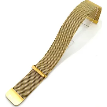 Řemínek na hodinky Deveroux Ocelový milánský řemínek WD016, magnet - Zlatý - 18 mm