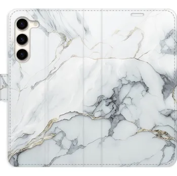 Pouzdro na mobilní telefon Flipové pouzdro iSaprio - SilverMarble 15 - Samsung Galaxy S23+ 5G