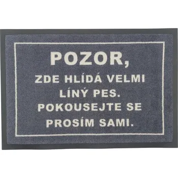 Koberec Rohožka Líný pes 40x60 cm - na ven i na doma, 40x60, šedá, GDmats - 1 rok na vrácení + DOPRAVA ZDARMA k Vám i zpět