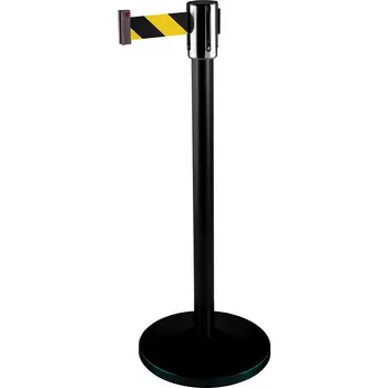 Plotový sloupek Zahrazovací sloupek 2,3 m, černá – černá / žlutá, PROFI