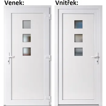 Vchodové dveře Plastové vchodové dveře Soft Ella bílé 100x210 cm, pravé, otevírání VEN