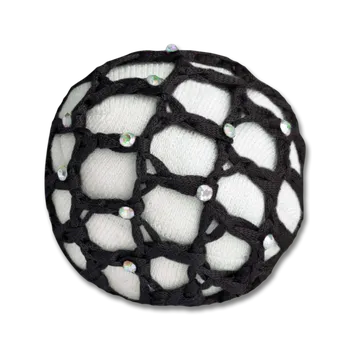 Síťka do vlasů s kamínky - černá