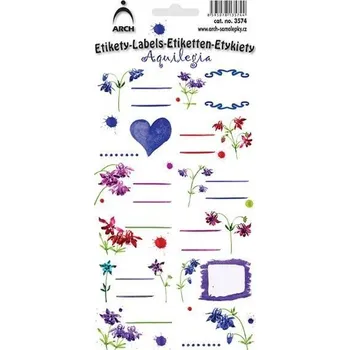 Samolepící etiketa Dekorační etikety "Aquilegia"