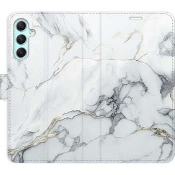 Pouzdro na mobilní telefon Flipové pouzdro iSaprio - SilverMarble 15 - Samsung Galaxy A34 5G