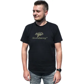 Rybářské oblečení GIANTS FISHING TRIČKO PÁNSKÉ ČERNÉ CAMO LOGO Velikost: XL