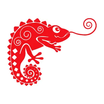 Samolepící dekorace SAMOLEPKA Chameleon 004 pravá (10 - červená) NA AUTO, NÁLEPKA, FÓLIE, POLEP, TUNING, VLASTNÍ TEXT, TISK, AUTOSAMOLEPKY.cz, POLEPY, OBRÁZEK, LOGO, SAMOLEPKY