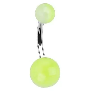 Piercing Piercing do pupíku (bílá/zelená)