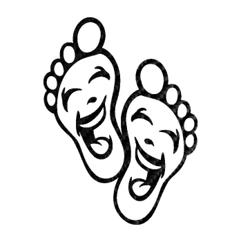 Samolepící dekorace SAMOLEPKA Nožičky 001 pravá s úsměvem (50 - 3D karbon černý) NA AUTO, NÁLEPKA, FÓLIE, POLEP, TUNING, VLASTNÍ TEXT, TISK, AUTOSAMOLEPKY.cz, POLEPY, OBRÁZEK, LOGO, SAMOLEPKY