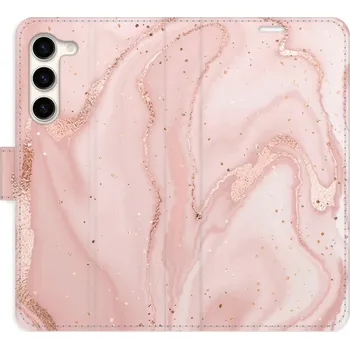 Pouzdro na mobilní telefon Flipové pouzdro iSaprio - RoseGold Marble - Samsung Galaxy S23+ 5G