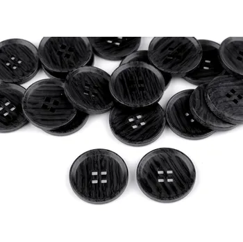 Knoflík Knoflík imitace dřeva velikost 32", 40", 44", barva 6 (44") černá