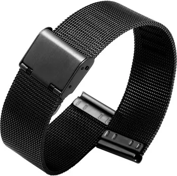 Řemínek na hodinky Deveroux Ocelový milánský řemínek WD003, easy click - Černý DEV0030 - 20 MM