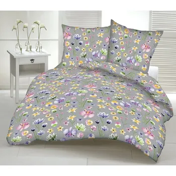 Povlečení Povlečení krepové Záhrada TiaHome 1x Polštář 90x70cm, 1x Přikrývka 140x200cm