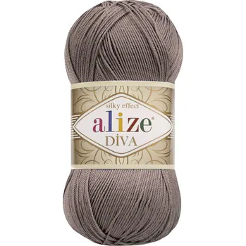 Příze Pletací / háčkovací příze Alize DIVA 348 tmavě šedá, jednobarevná, 100g/350m