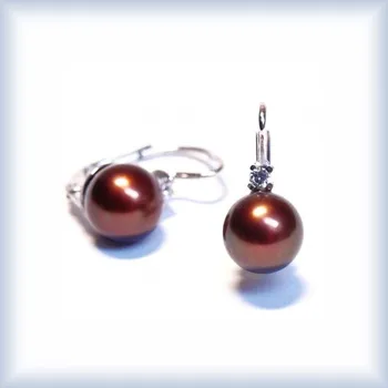 Náušnice bílé zlato říční 7-7,5 mm