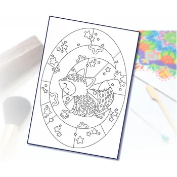 Radost v písku Šablona na pískování liška na měsíci Varianta: A4 (210 × 297 mm)