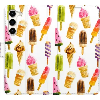 Pouzdro na mobilní telefon Flipové pouzdro iSaprio - Ice Cream Pattern - Samsung Galaxy S23+ 5G