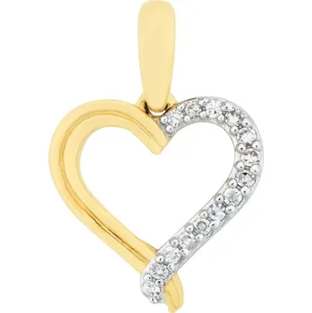 Přívěsek Zlatý přívěsek ve tvaru srdce s diamanty ZP101645