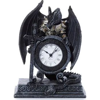 Hodiny Hodiny fantasy- Drak ve zbroji s mečem