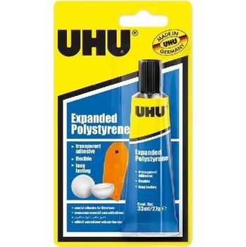 Průmyslové lepidlo UHU Expanded Polystyrene 33 ml lepidlo na pěnový polystyren a polystyren v kombinaci s jinými materiály