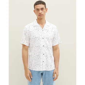 Pánská košile TOM TAILOR PÁNSKÁ KOŠILE KR..RUKÁV VZOR -BÍLÁ XL