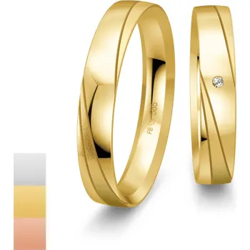 Prsten Snubní prsteny Basic Light II ze žlutého zlata s diamanty nebo zirkony s rytinou 4804206-4804205