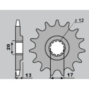 Řetězová sada pro motocykl GROSSKOPF řetězové kolo přední 2123 14 TM 125 01-21 / TM 144 08-21 (řetěz 520) (GROSSKOPF řetězové kolo přední 2123 14 TM 125 01-21 / TM 144 08-21 (řetěz 520))