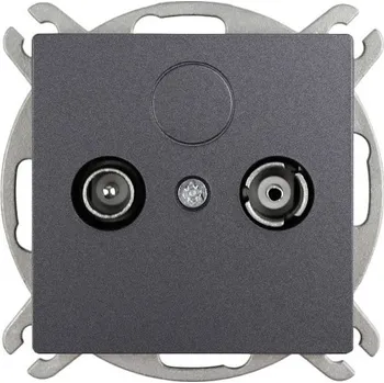 Stavebniny Timex Zásuvka TV+R průbežná OPUS premium grafit