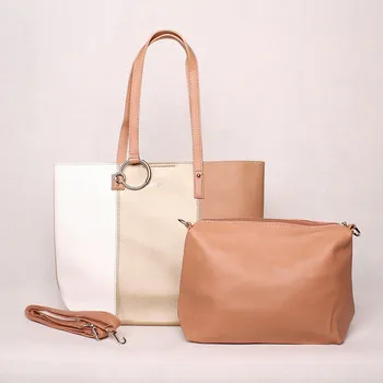 Zlatá velká kabelka na rameno + kabelka etue David Jones CM5762