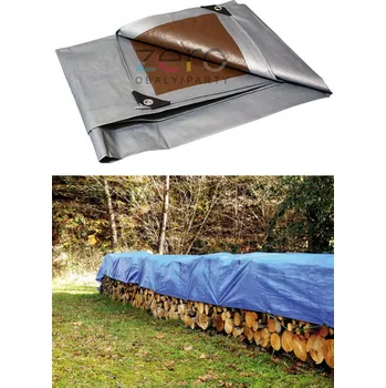 Krycí plachta Plachta zakrývací (krycí) s oky 2 x 3 m (210 g) - stříbrná-hnědá