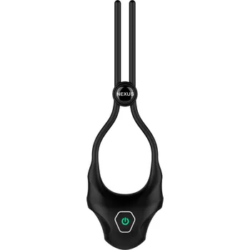 Nexus Forge Vibrating Adjustable Lasso Silicone Cock Ring Black